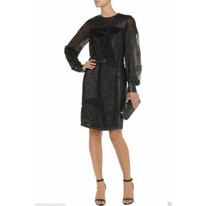 Helmut Lang Eros FilCoupe Sheer Silk Leather Dress